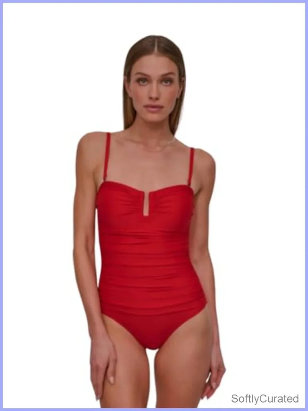 U-Wire Bandeau One Piece Swimsuit with Tummy Control Nylon Blend